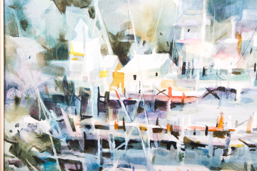 Original Jean Alvs Wetzler "On Lake Charlevoix" Watercolor