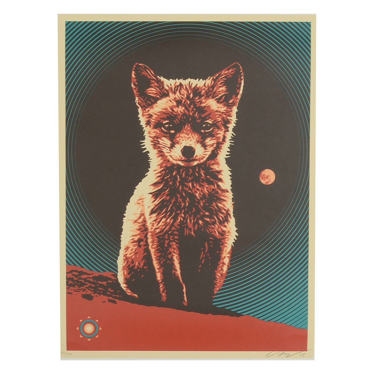 Ernesto Yerena Signed Limited Edition 2015 Serigraph "Luna Fox"