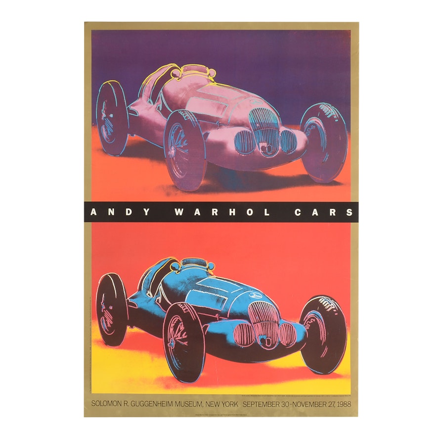 Andy Warhol "Cars" 1988 Offset Lithograph Exhibition Poster
