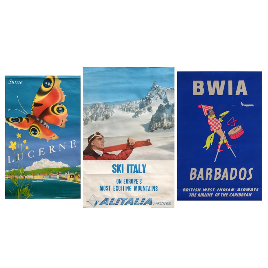 Three Original Vintage Travel Posters