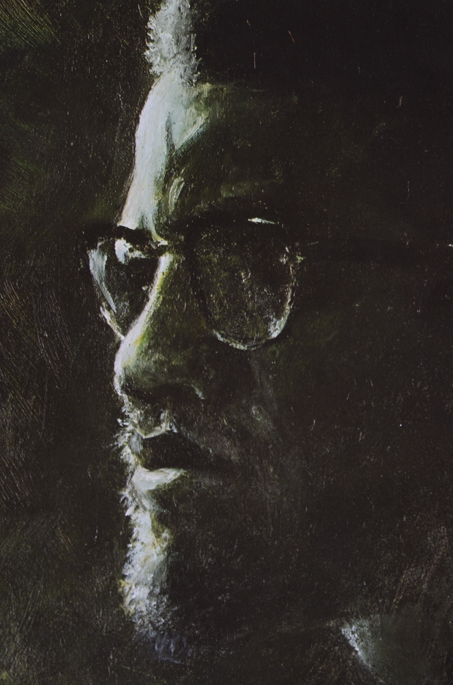 After Art Burns Offset Lithographic Portrait of Malcolm X