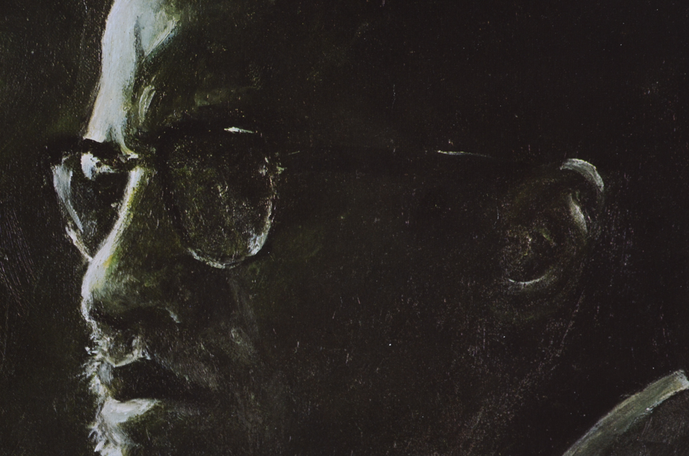 After Art Burns Offset Lithographic Portrait of Malcolm X
