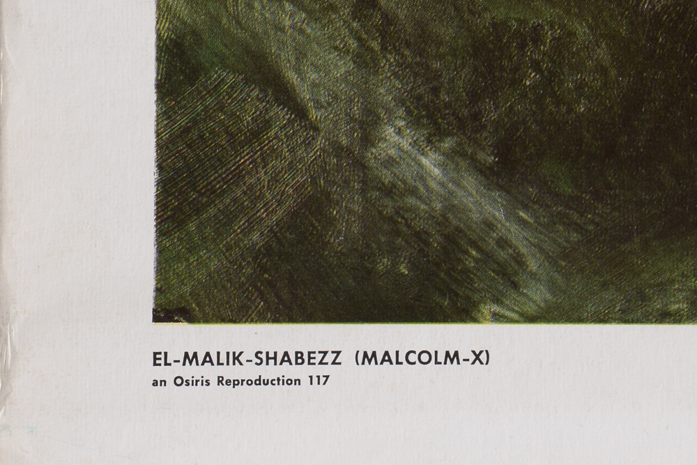 After Art Burns Offset Lithographic Portrait of Malcolm X