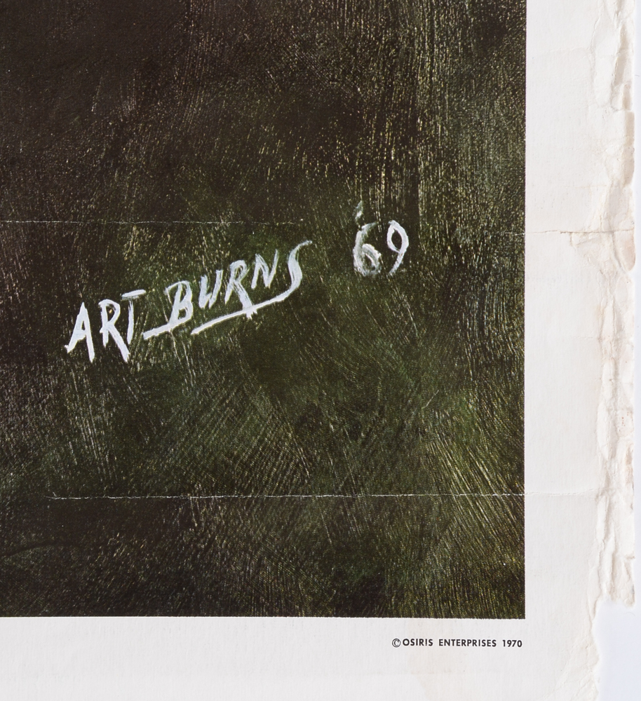 After Art Burns Offset Lithographic Portrait of Malcolm X