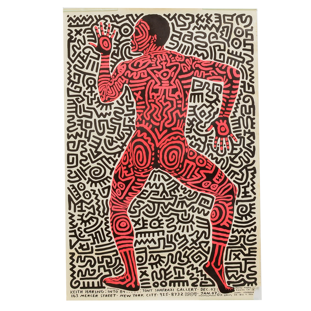 Keith Haring Original Vintage 1984 Exhibition Poster "Into 84"