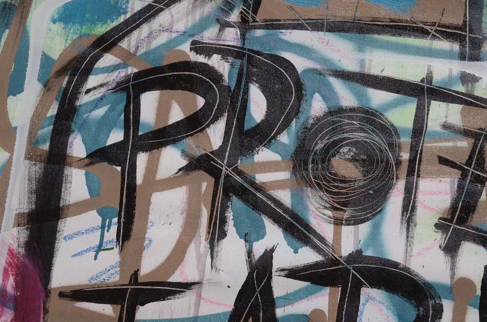 Wall Street Original Large-Scale 2017 Mixed Media Street Art on Unstretched Canvas "Protect Earth"