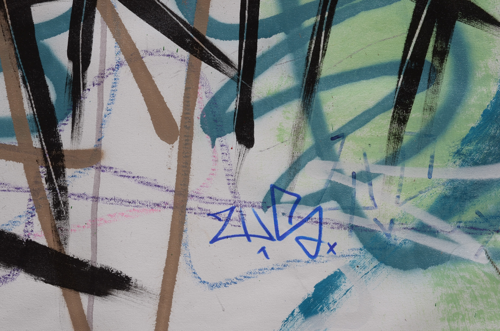 Wall Street Original Large-Scale 2017 Mixed Media Street Art on Unstretched Canvas "Protect Earth"