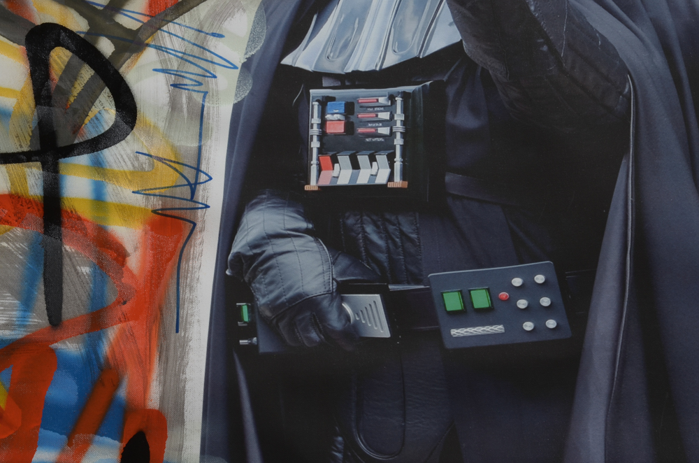 Wall Street Original Large-Scale 2016 Mixed Media Street Art on Unstretched Canvas