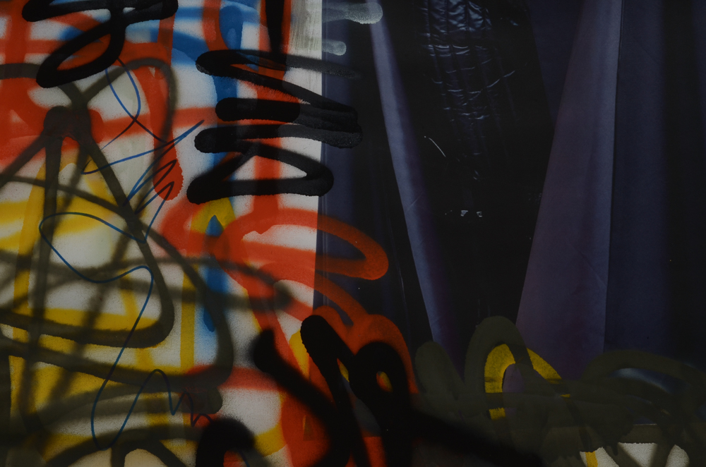 Wall Street Original Large-Scale 2016 Mixed Media Street Art on Unstretched Canvas