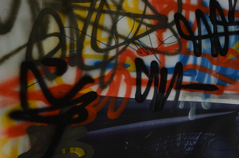 Wall Street Original Large-Scale 2016 Mixed Media Street Art on Unstretched Canvas