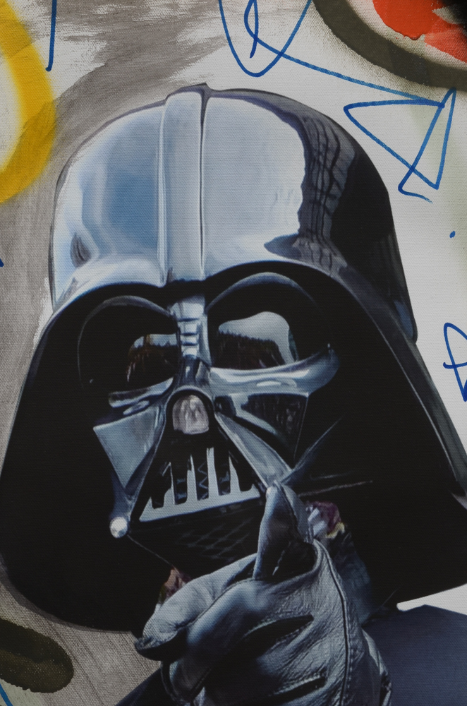 Wall Street Original Large-Scale 2016 Mixed Media Street Art on Unstretched Canvas