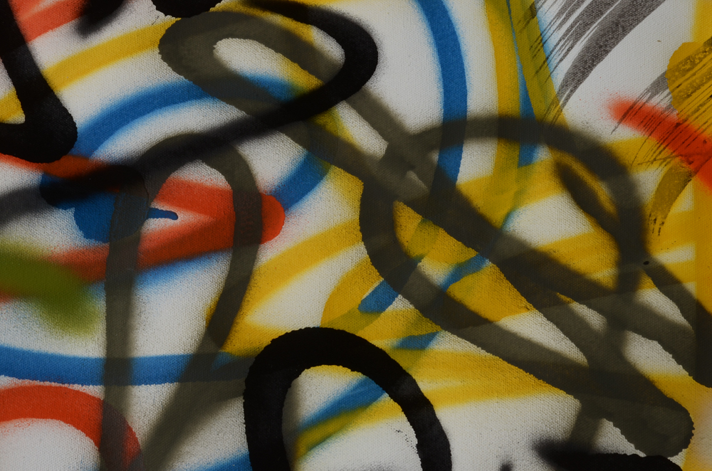 Wall Street Original Large-Scale 2016 Mixed Media Street Art on Unstretched Canvas