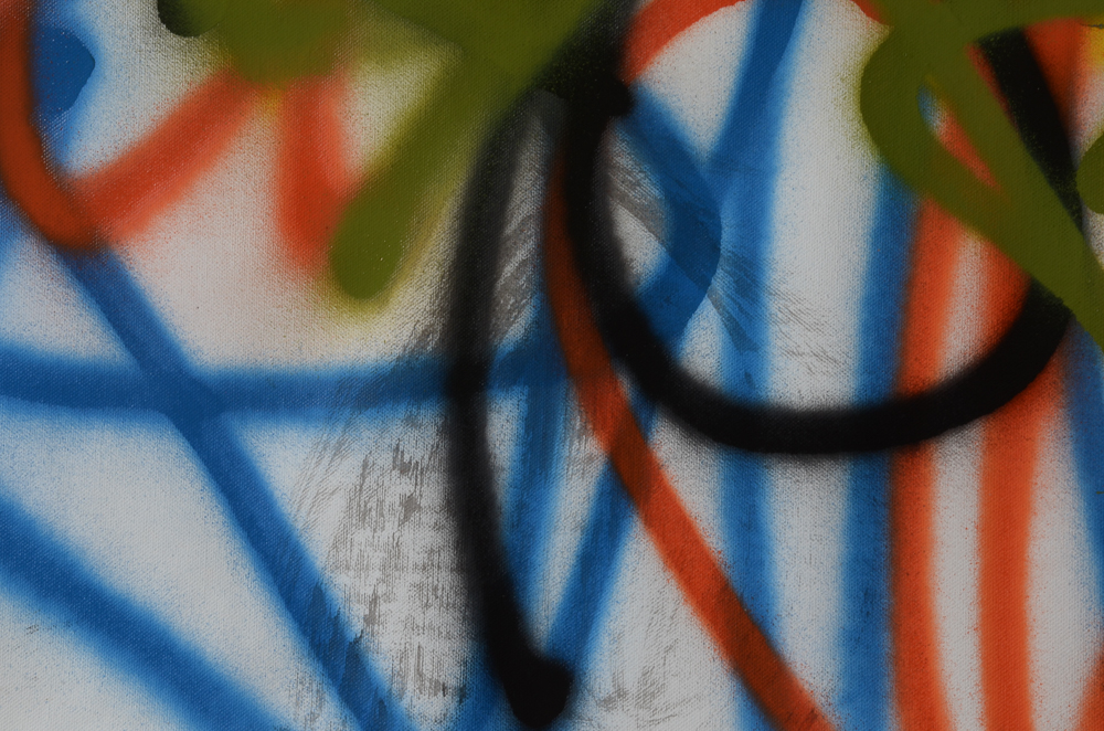 Wall Street Original Large-Scale 2016 Mixed Media Street Art on Unstretched Canvas