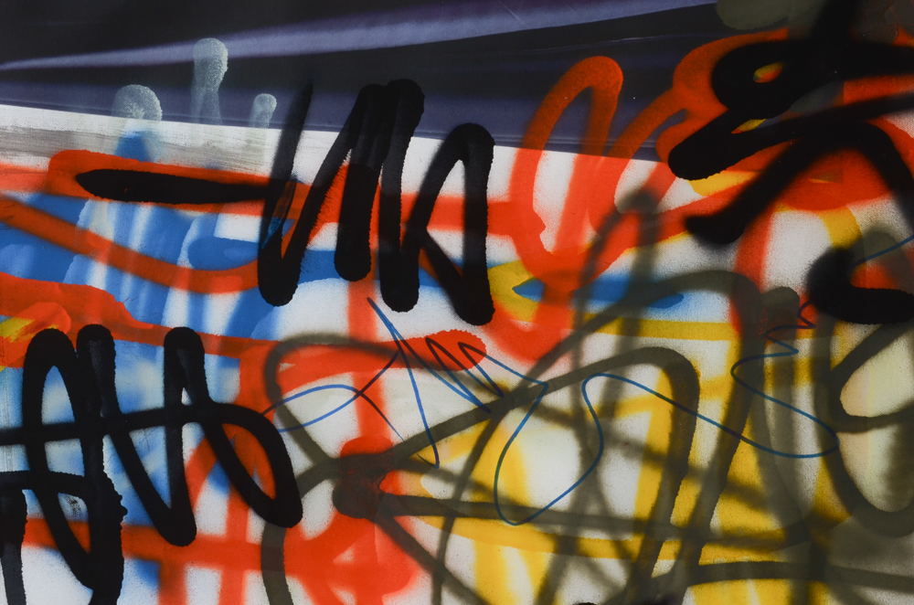 Wall Street Original Large-Scale 2016 Mixed Media Street Art on Unstretched Canvas