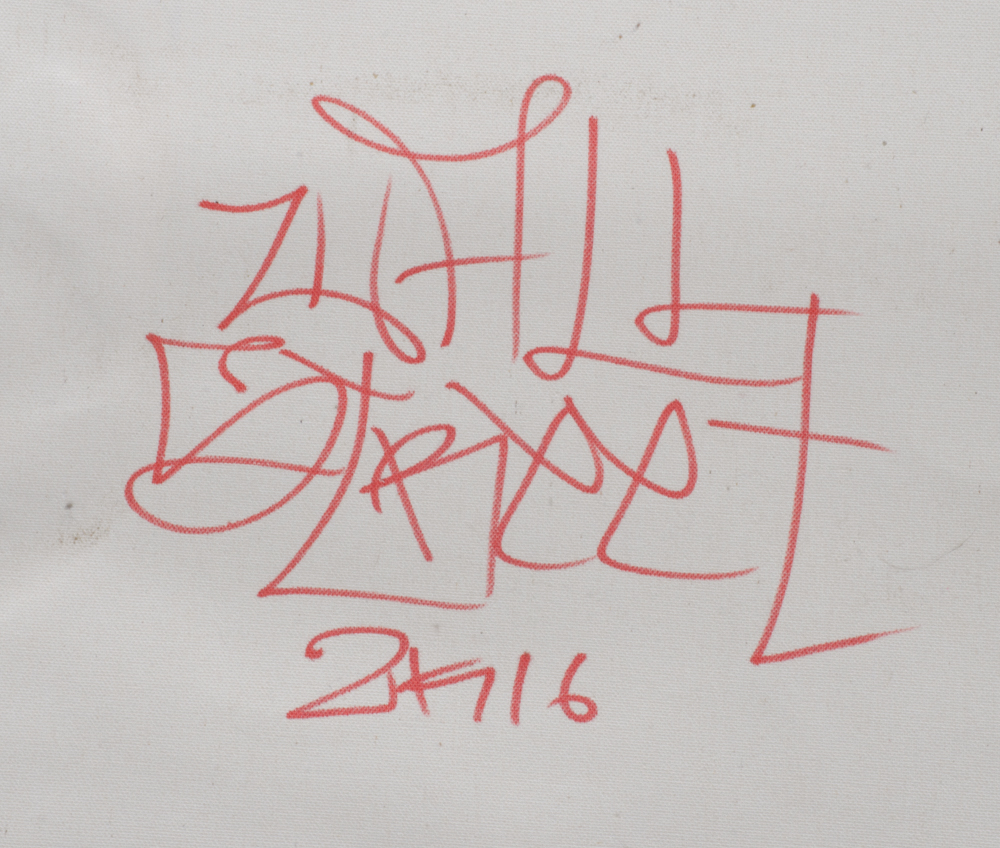 Wall Street Original Large-Scale 2016 Mixed Media Street Art on Unstretched Canvas