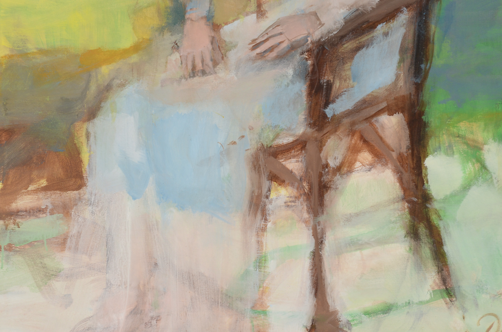 William Duebber Original Large-Scale Acrylic Figure Painting on Canvas