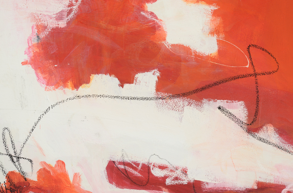 Robbie Kemper Original Large Acrylic on Canvas "Pink White Red"