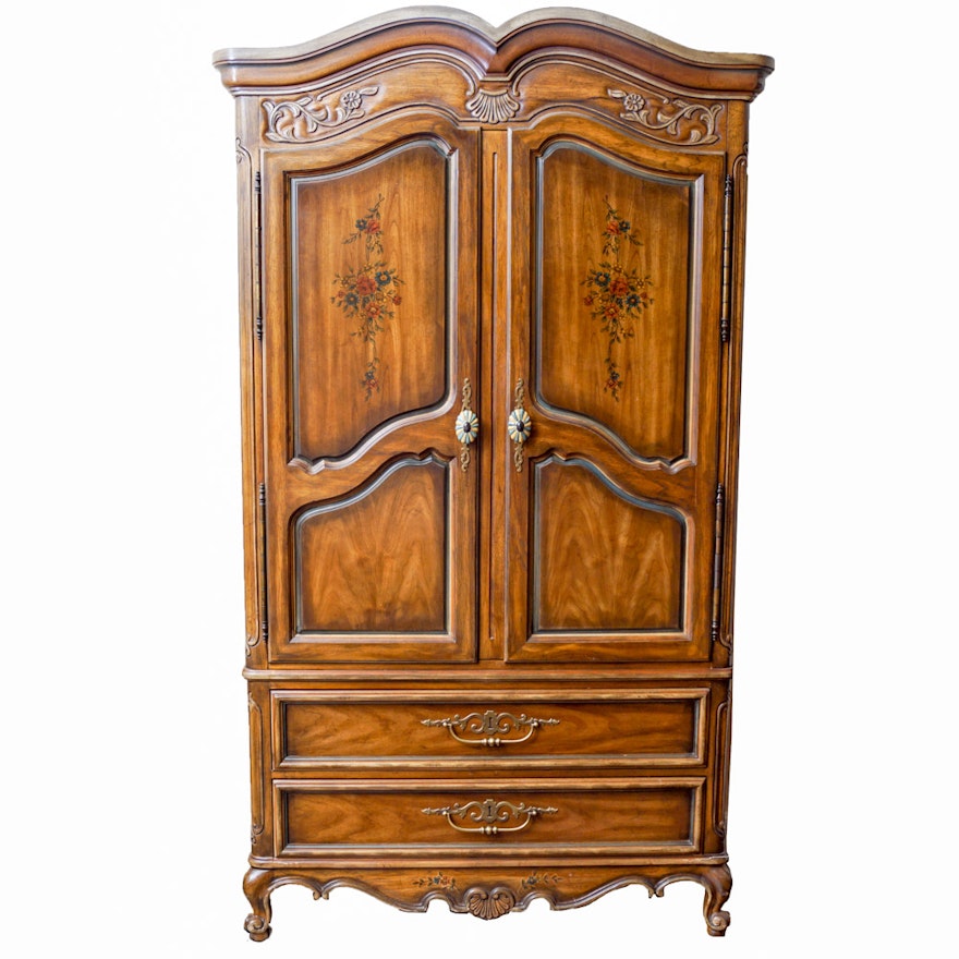 Provincial Louis XV Style Armoire by Heritage Furniture