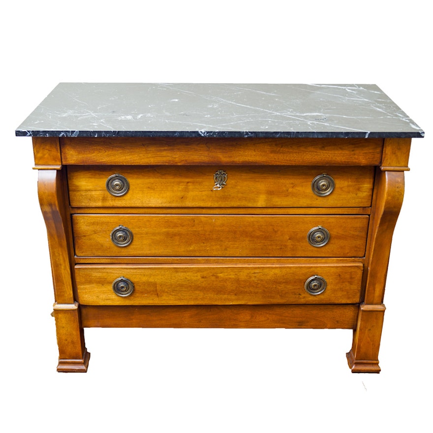 Louis Philippe Style Marble Top Commode