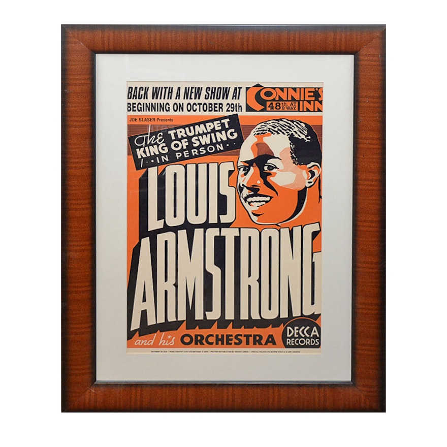 Offset Lithograph Reproduction of 1935 Louis Armstrong Poster