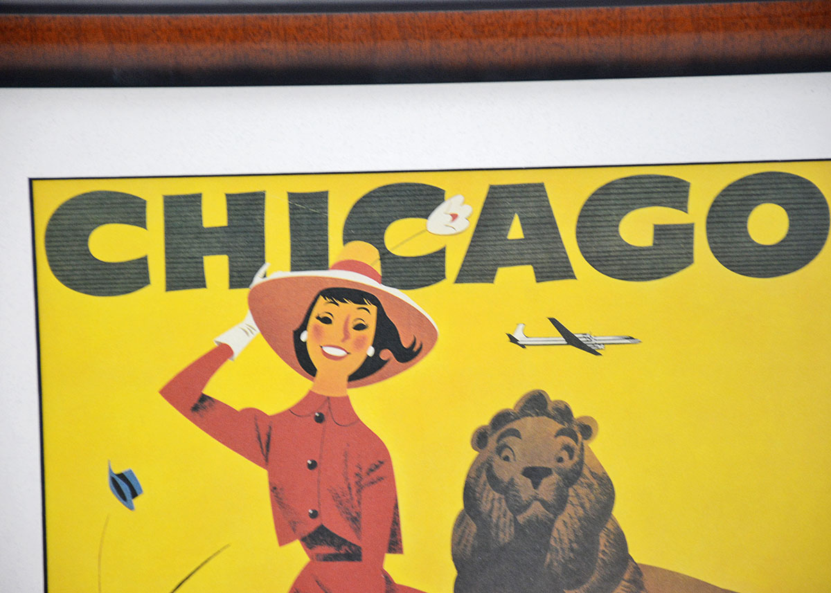 Reproduction Chicago-Braniff International Airways Travel Poster