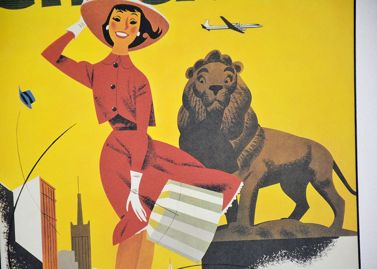 Reproduction Chicago-Braniff International Airways Travel Poster