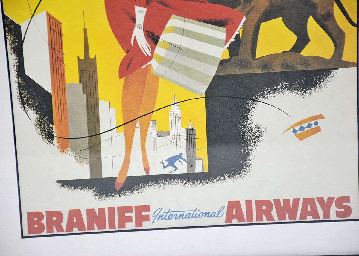 Reproduction Chicago-Braniff International Airways Travel Poster