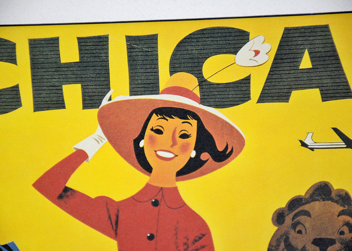 Reproduction Chicago-Braniff International Airways Travel Poster
