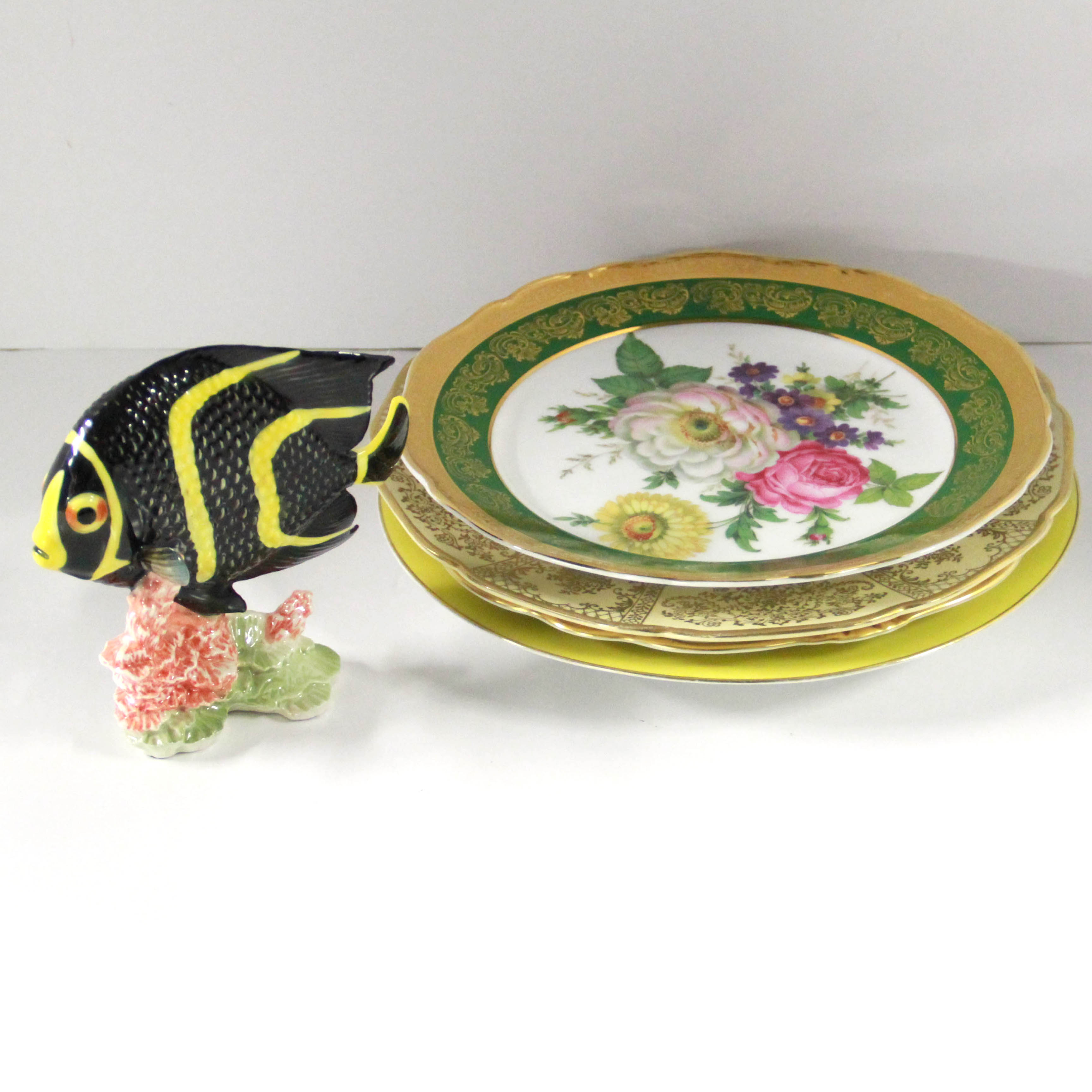 Decorative Plates Including Rosenthal and Porcelain Figurine