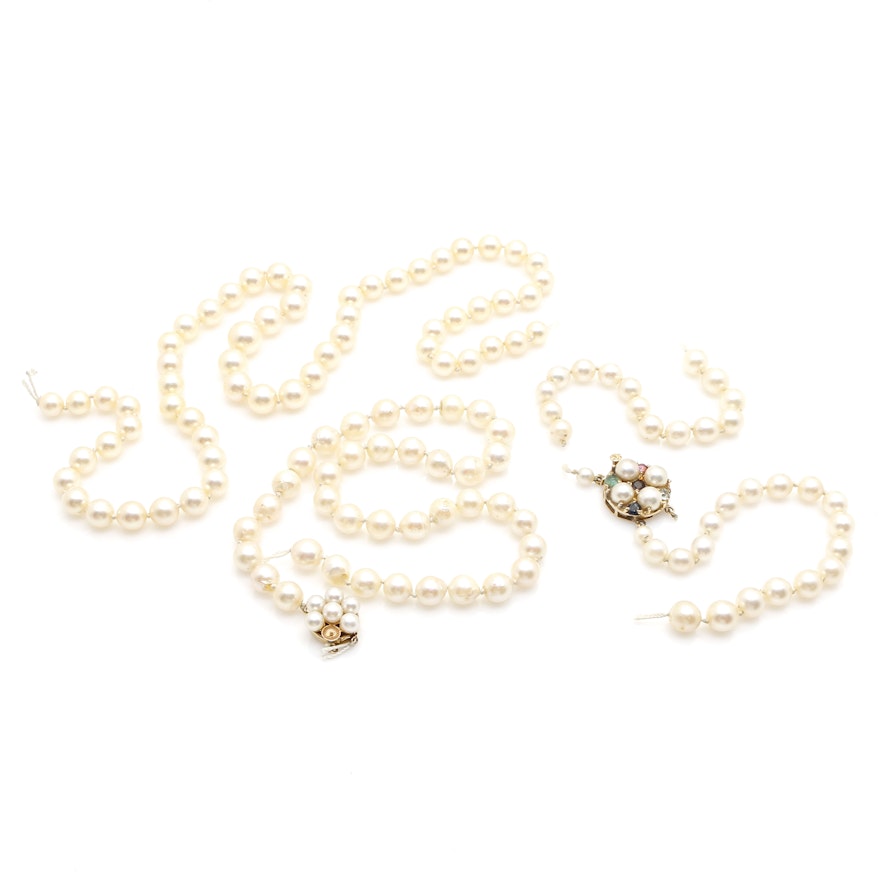 Pearl Strands with 14K Yellow Gold Findings