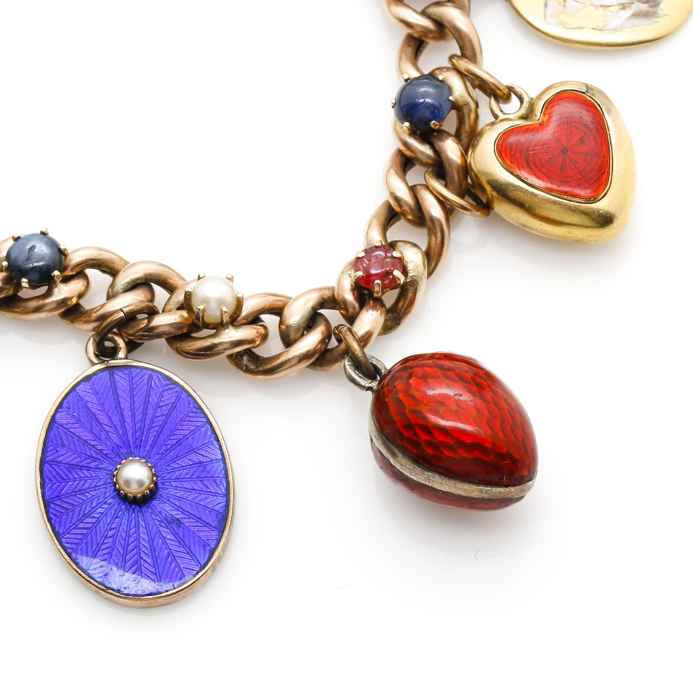 Yellow Gold Gemstone Charm Bracelet Featuring Tiffany & Co.