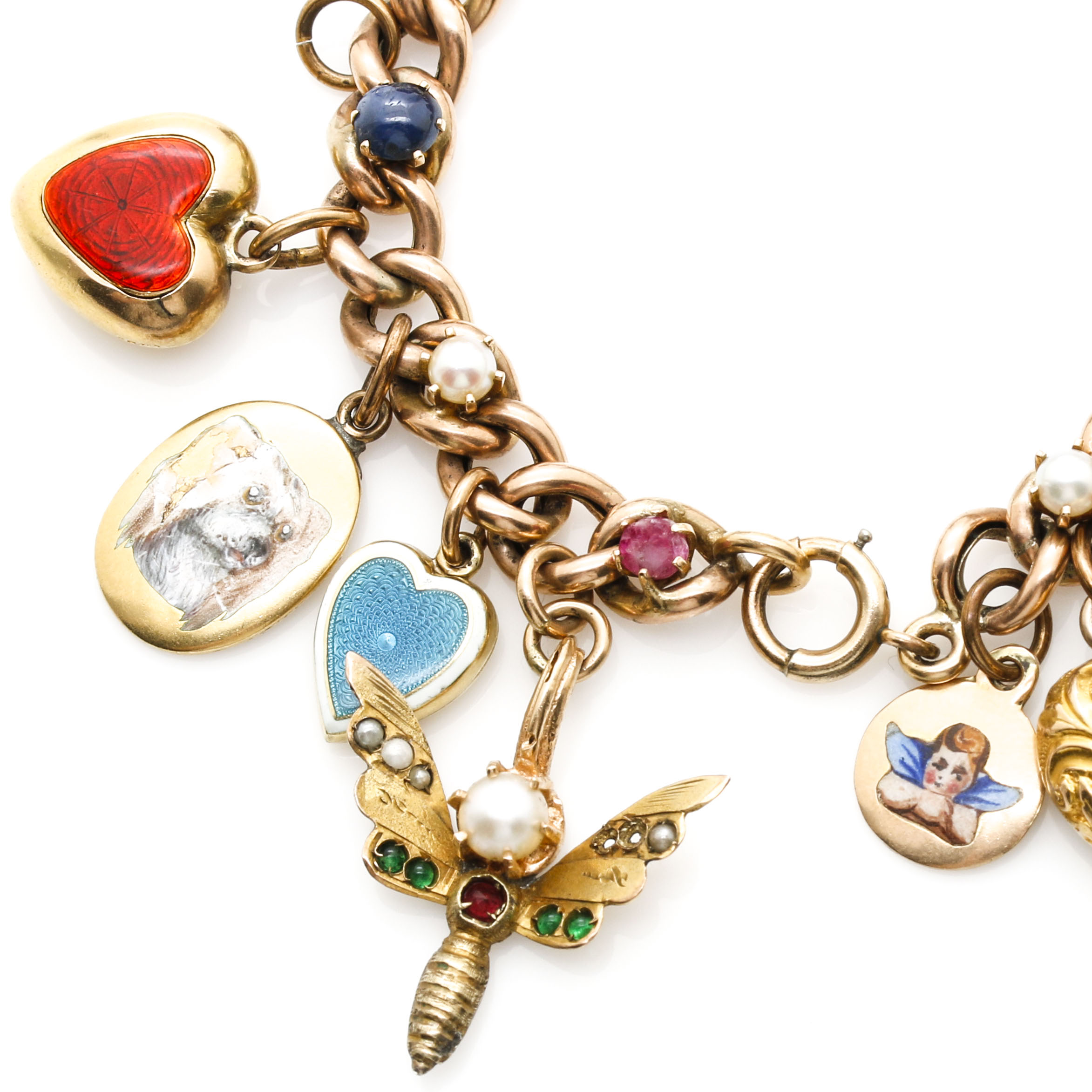 Yellow Gold Gemstone Charm Bracelet Featuring Tiffany & Co.