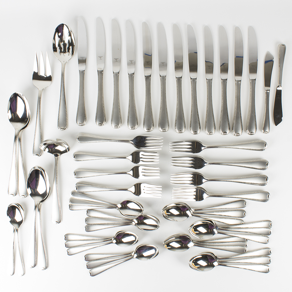 Gorham "Ribbon Edge" Stainless Steel Flatware Set