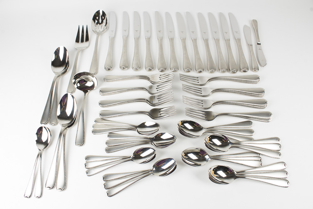 Gorham "Ribbon Edge" Stainless Steel Flatware Set
