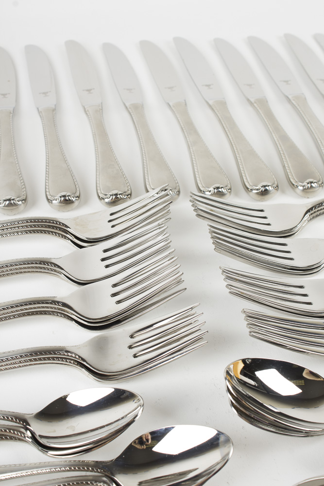 Gorham "Ribbon Edge" Stainless Steel Flatware Set