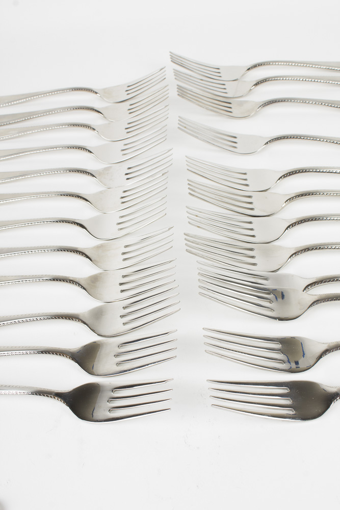 Gorham "Ribbon Edge" Stainless Steel Flatware Set