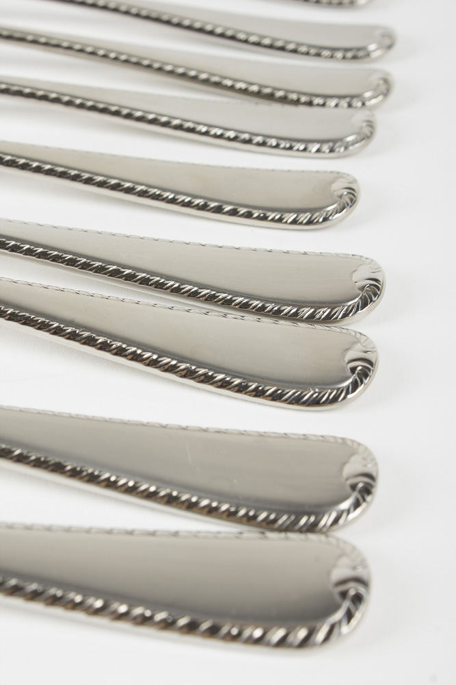 Gorham "Ribbon Edge" Stainless Steel Flatware Set