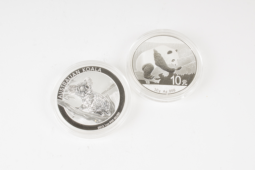 2015 Australia Silver Koala and 2016 Chinese Silver Panda