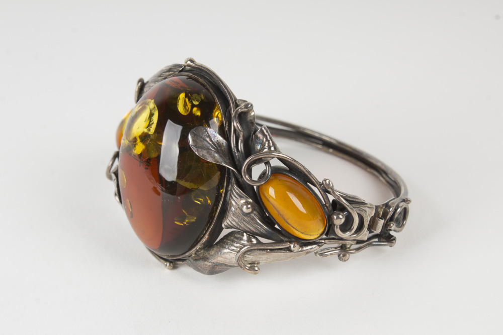 Silver Amber Bracelet and Pendant