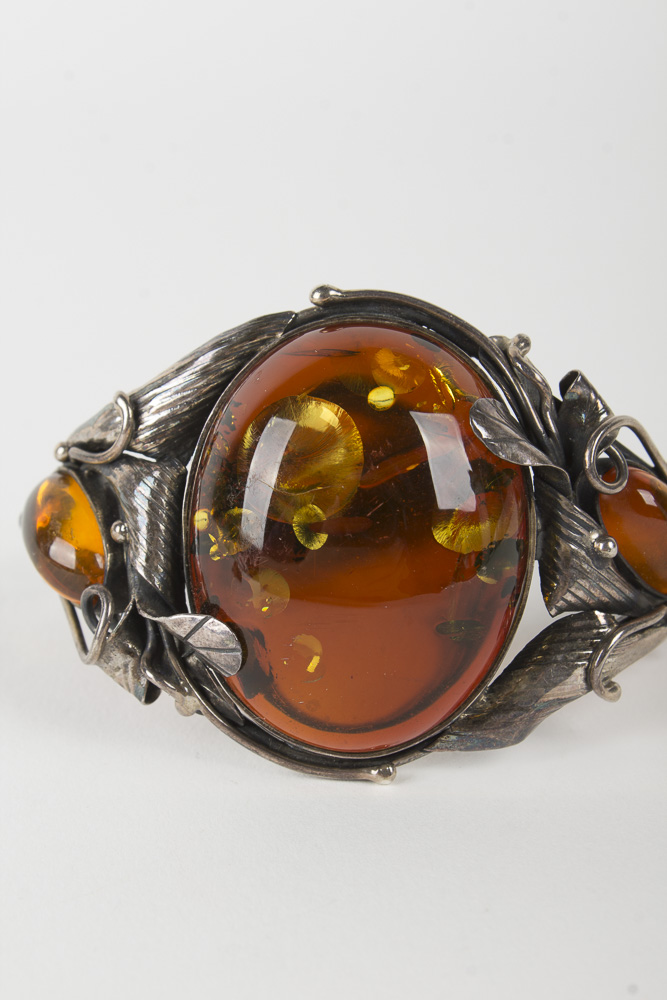 Silver Amber Bracelet and Pendant