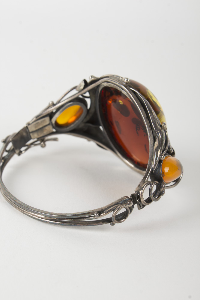 Silver Amber Bracelet and Pendant