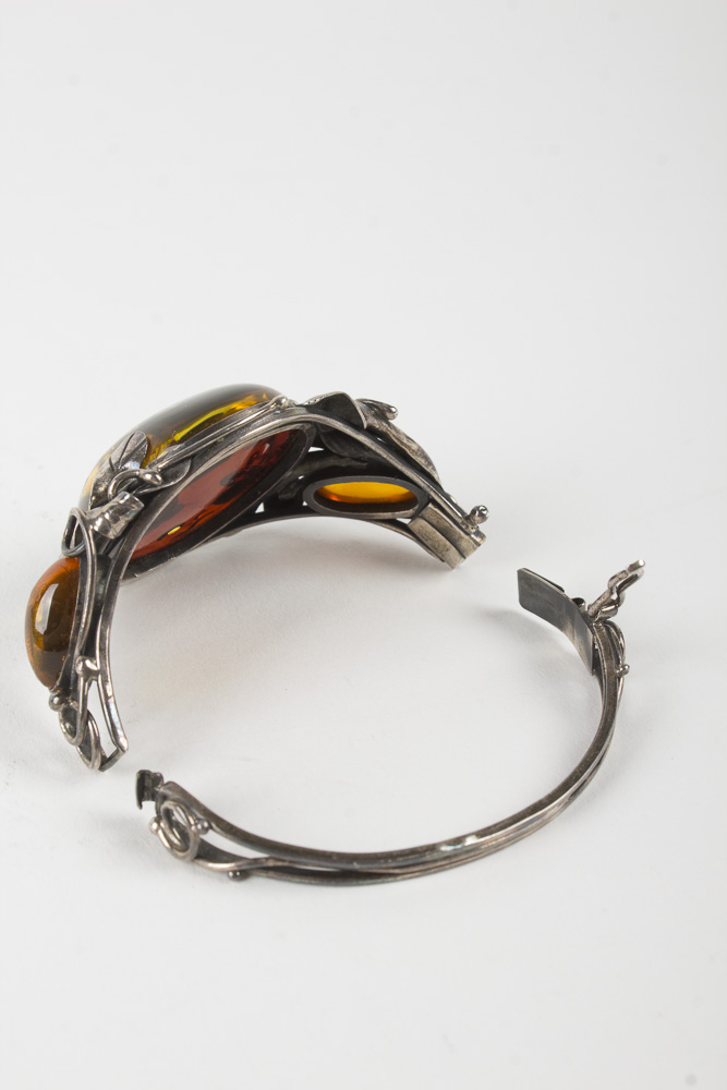 Silver Amber Bracelet and Pendant