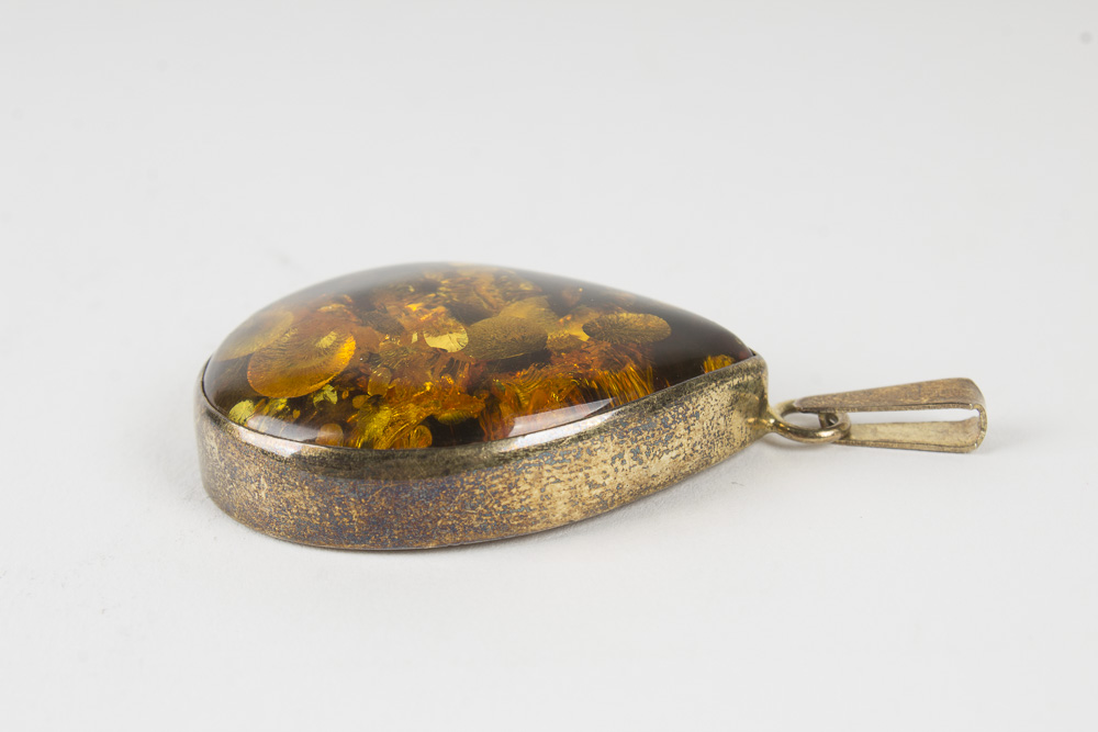 Silver Amber Bracelet and Pendant
