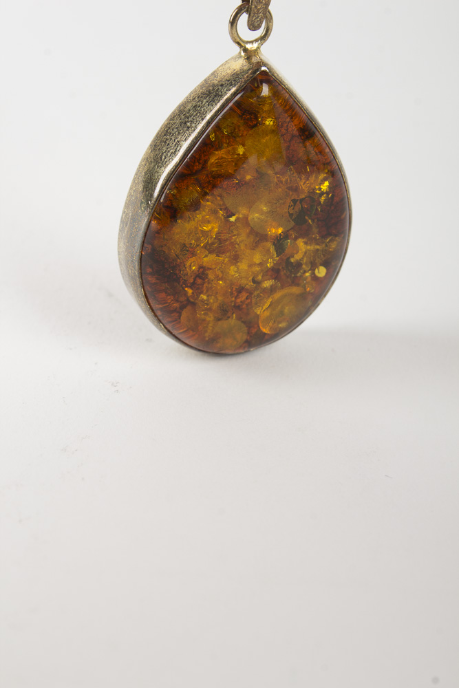 Silver Amber Bracelet and Pendant