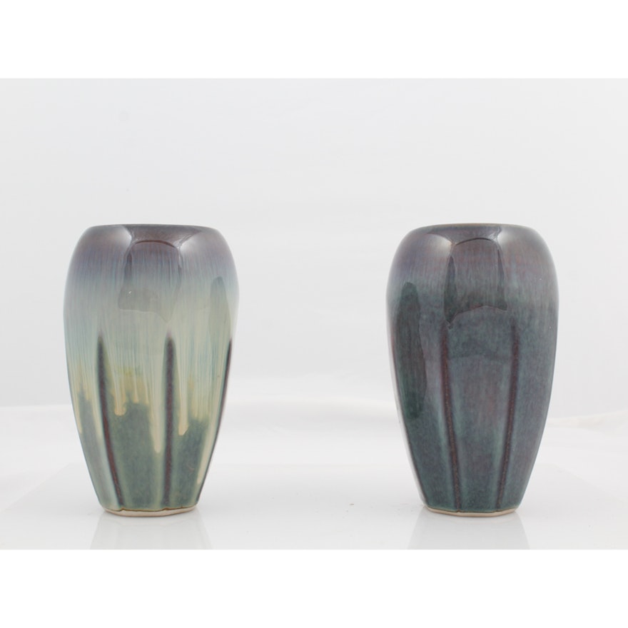 Pair of Signed Cambell Ceramic Vases