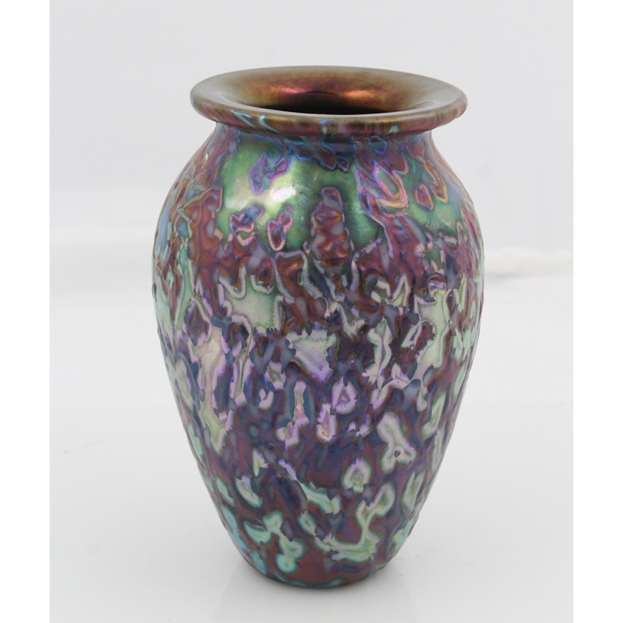 Original Signed Eickholt Glass Vase