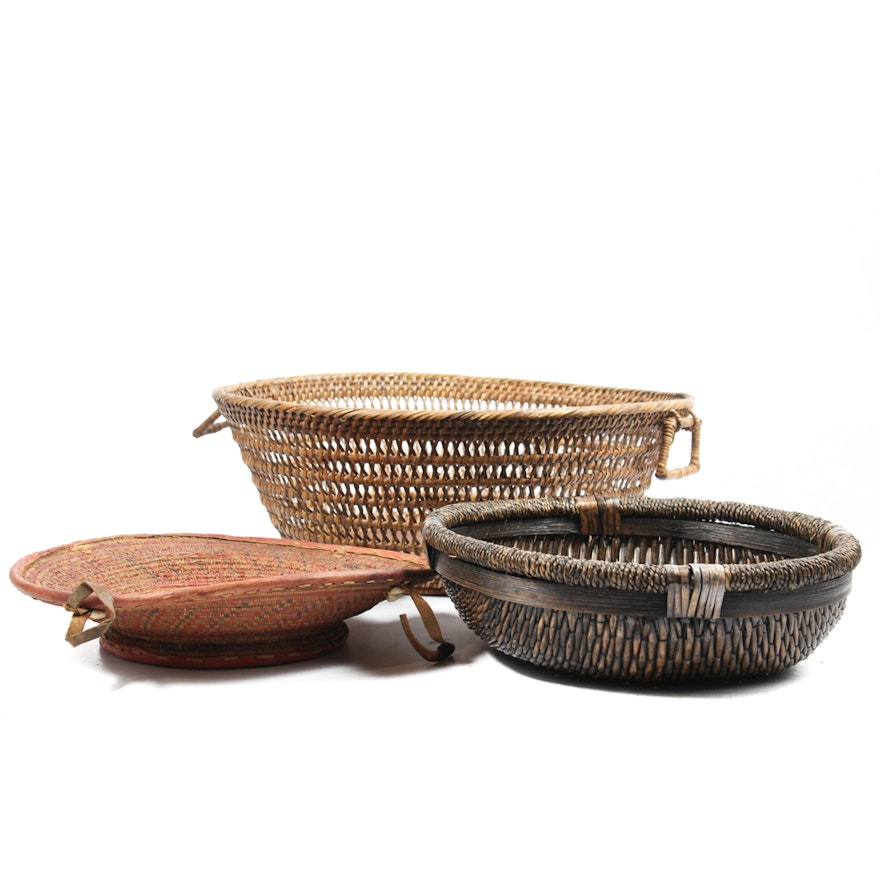 Set of Three Woven Baskets