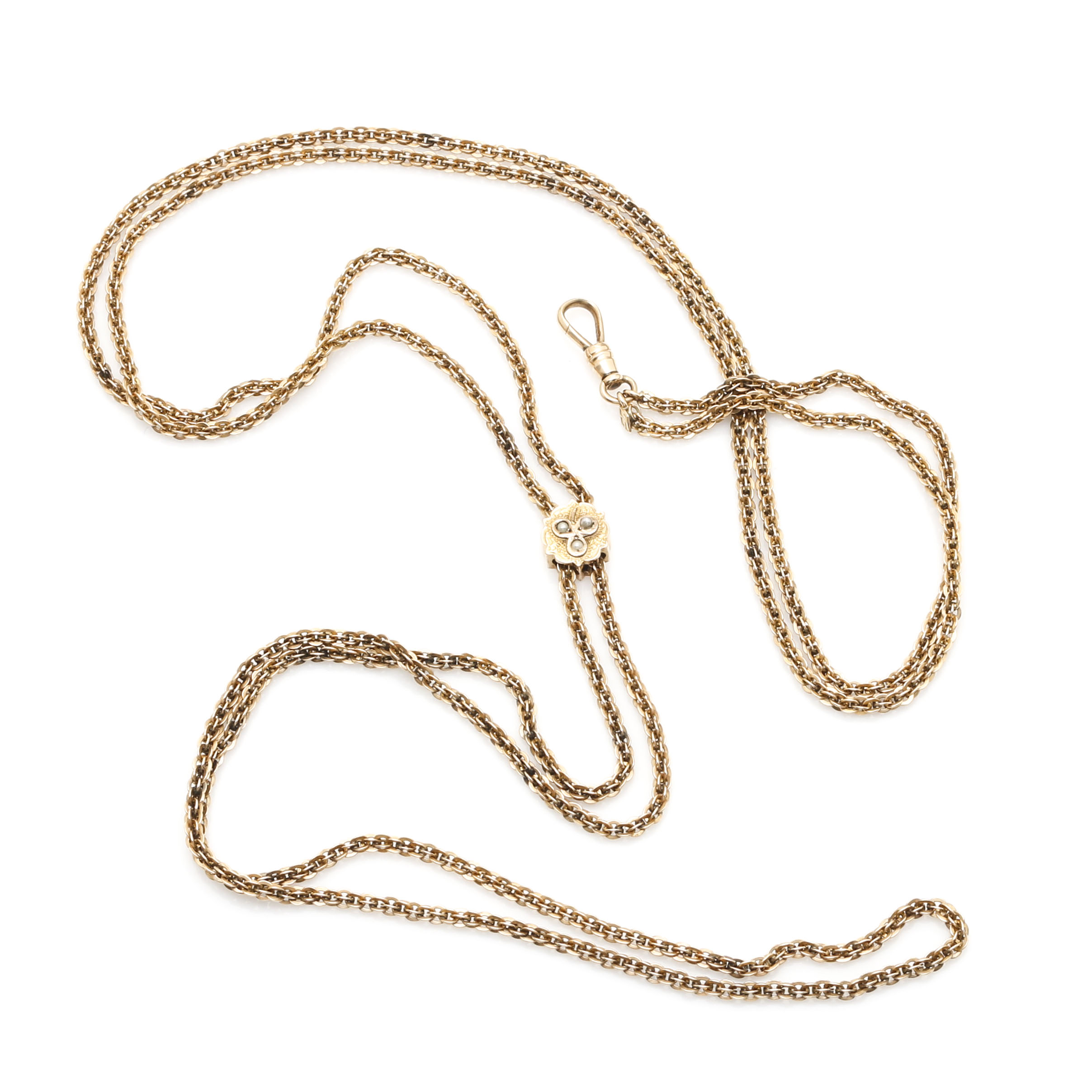 14K Yellow Gold Watch Fob Chain