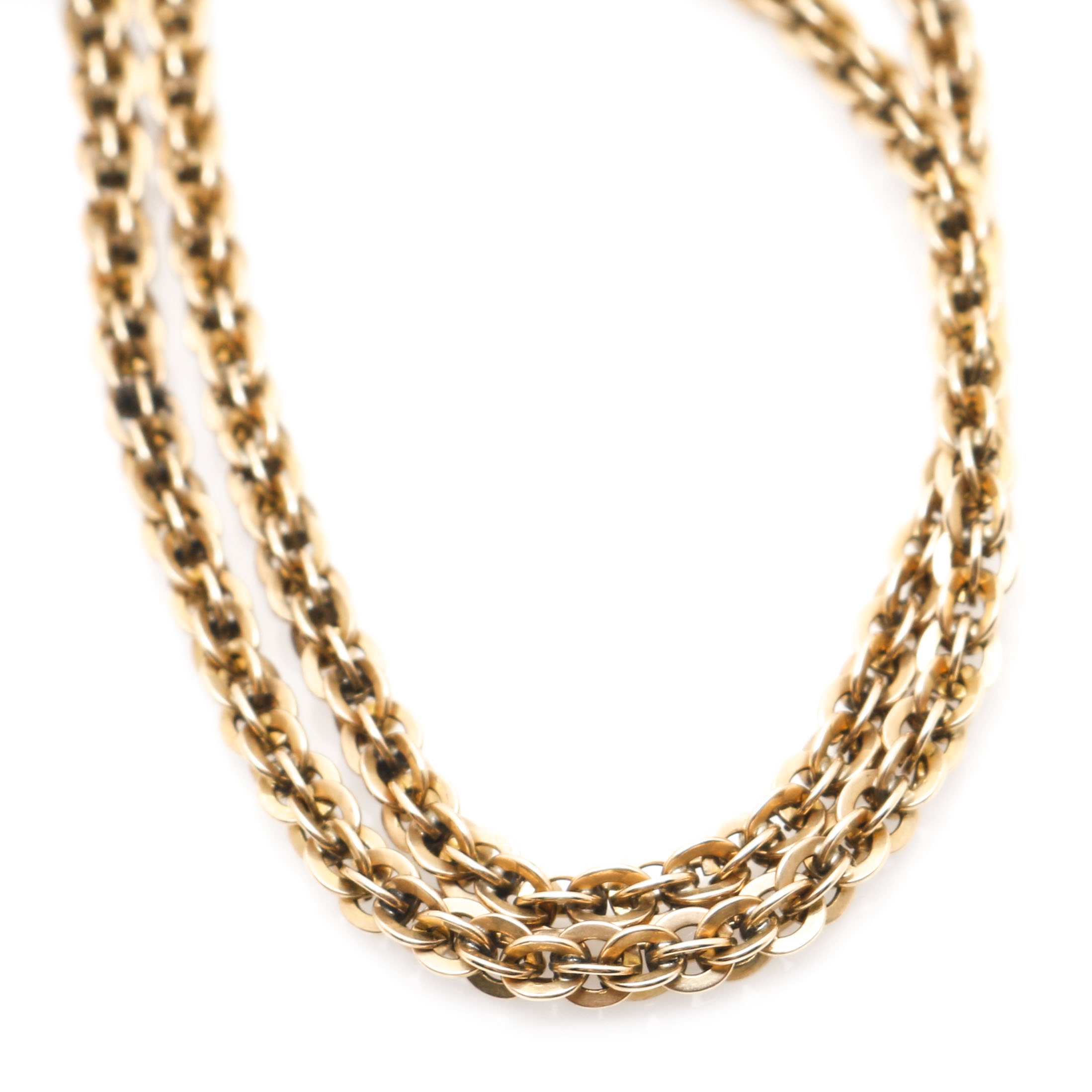 14K Yellow Gold Watch Fob Chain