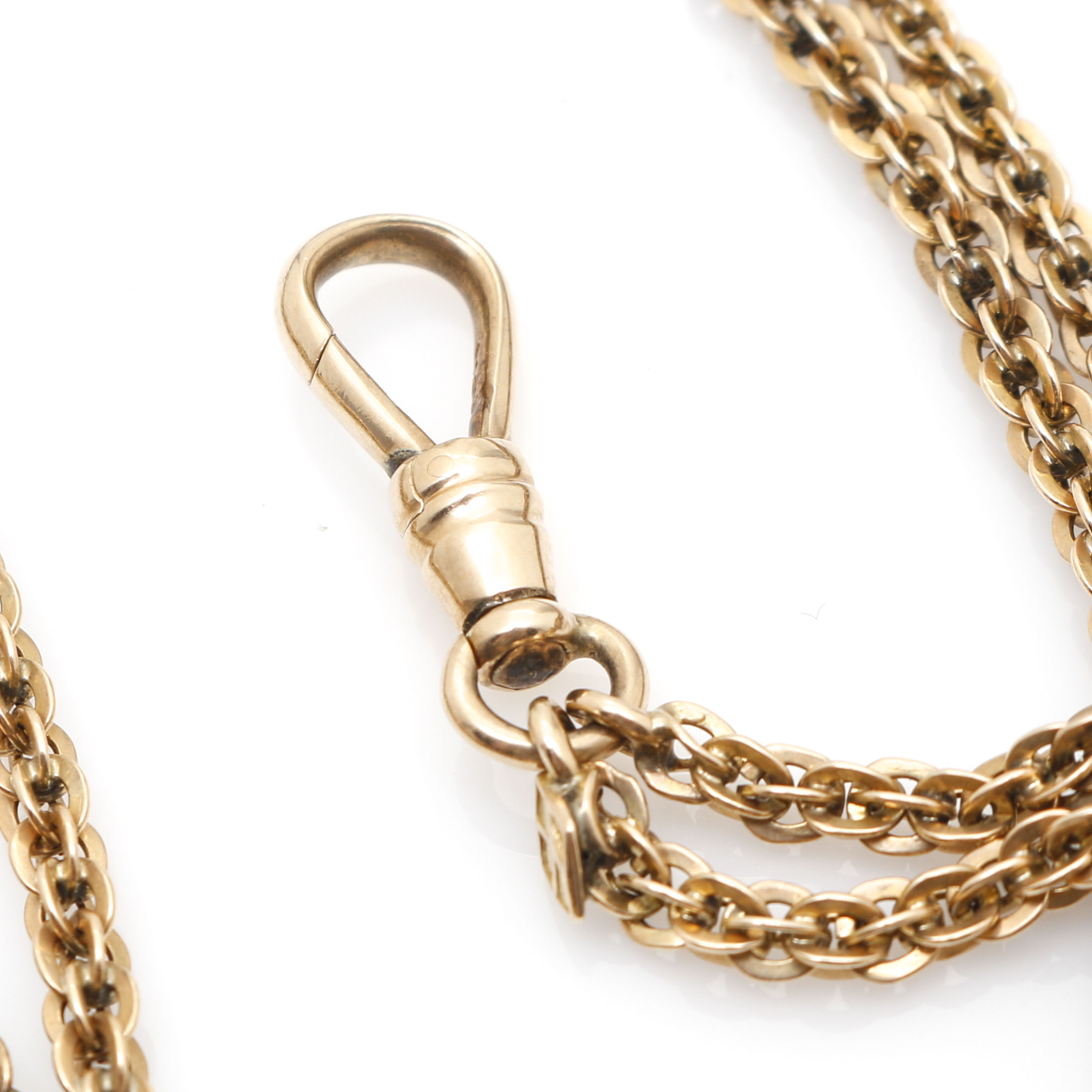 14K Yellow Gold Watch Fob Chain